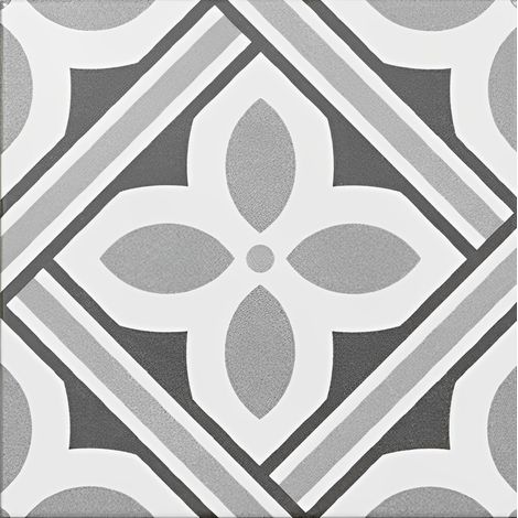 Carrelage en carreaux de ciment 20x20 cm – Couleur gris élégante – Finition mate – Surface antidérapante pour sécurité (1/2)