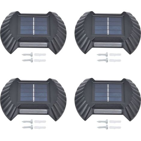 4 Sets of Multifunctional Waterproof LED Solar Wall Lights for Patio, Yard, Garden, Outdoor Driveway, White (1/5)