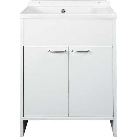 NEGRARI Mobile lavatoio in pvc 85x58 con vasca in pp a doppia anta bianco codice prod: 5005PKC (1/3)