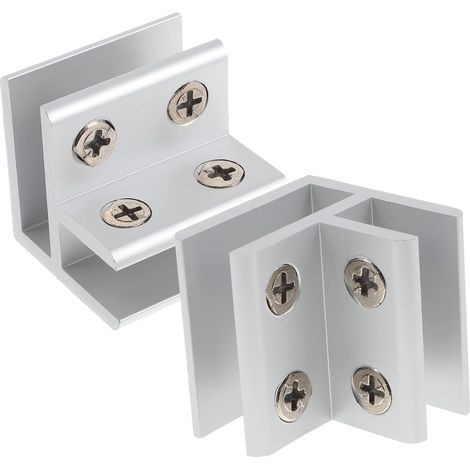 Morsetti per vetro in lega di alluminio in due pezzi, adatti per ringhiere, staffe di supporto per vetro e morsetti per mobili resistenti alla corrosione. (1/5)