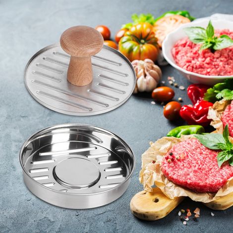 Haushalts-Hamburgerpresse aus Edelstahl 304, Formwerkzeug zur Herstellung von Patties, Küchenzubehör (1/5)
