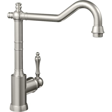 Villeroy & Boch – Robinet de cuisine mitigeur haut 360° en acier inoxydable – Finition mate anti-traces – Installation rapide – Débit 11,2 L/min