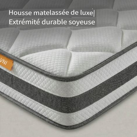 Matelas Ergonomique 180x200x25cm Ressorts Ensachés 7 Zones Mousse Confort OEKO-TEX (1/5)