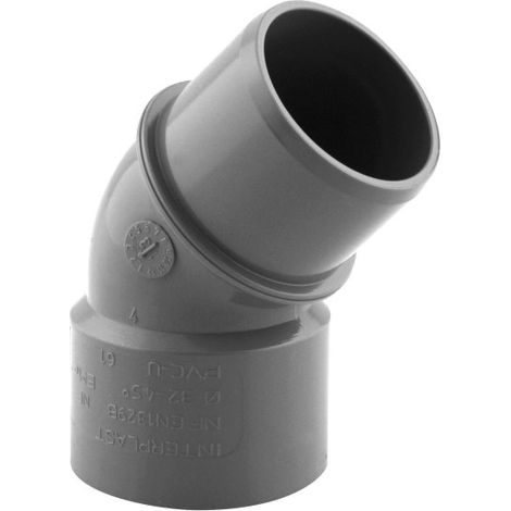 ø 32 mm, un coude PVC évacuation, 45° M-F - jardiboutique