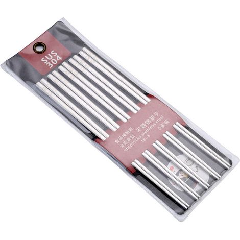 Baguettes En Acier Inoxydable Carrées Antidérapantes Pour Cuisine Et Salle À Manger - Design Ergonomique Résistant - Lot De 1 (1/2)