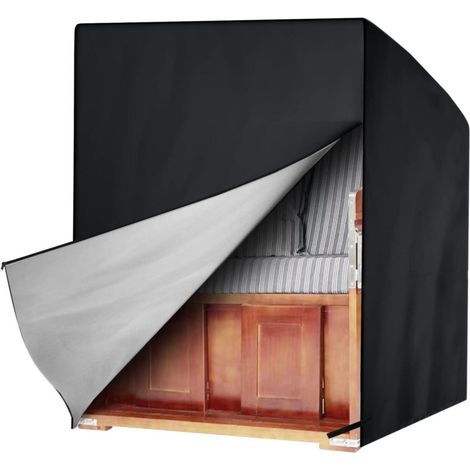 Strandkorb Schutzhülle 2-Sitzer winterfest, wasserdicht, 420D Oxford, L135xB105xH175cm (1/5)