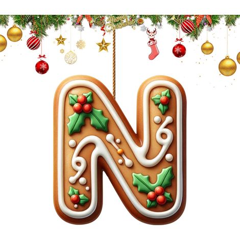 Ornement Alphabet - 26 Lettres A À Z En Acrylique - Décoration Murale Et Arbre De Noël - Pour Projets DIY - Lot Complet (1/5)