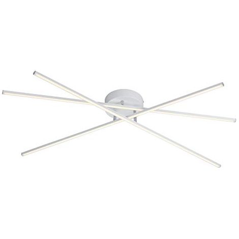 TIRIAC PLAFONIERA LED GRANDE 3 BACCHETTEORIENTABILI DI METALLO BIANCO OPACO CON REGOLAZIONE 3 INTENSITA' CON NORM. 3X SMD LED, 9W · 3x 950lm, 3000K (1/4)