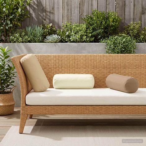 vidaXL Federa 2 pz HEERLEN Tortora Ø 15 x 40 cm Poliestere (1/5)