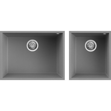 Lavello Elleci da incasso Quadra 210 Sottotop Metaltek Grigio Titanium LMQ21073BSO (1/2)