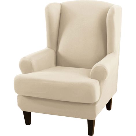 Housse de canapé Ander Online Modèle universel Housse intégrale style rétro américain couleur blanc cassé pour fauteuil (1/5)