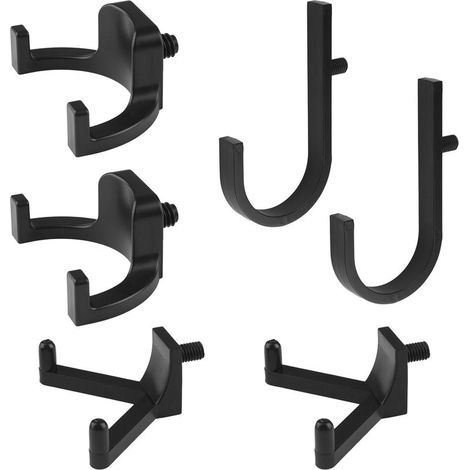 Lot de 6 crochets à outils de rangement en ABS pour abri de jardin Noir (1/5)
