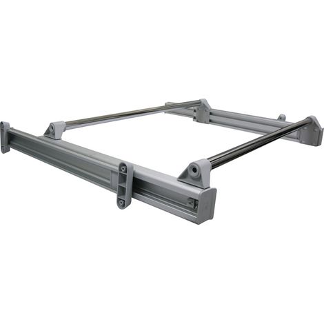 Cadre coulissant - Décor : Gris clair - Hauteur : 110 mm - Largeur maxi : 1150 mm - Largeur mini : 750 mm - Matériau : Acier / Nylon - Profondeur : 510 mm - AMBOS (1/4)