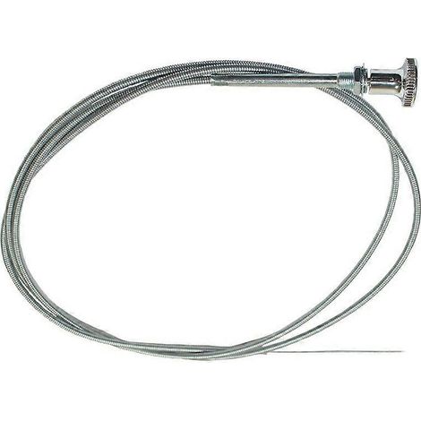 Câble de starter universel chromé de 1,8 m (6 pi) pour carburateur Holley Edelbrock, avec commande par poussée et traction. (1/4)