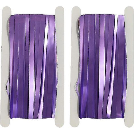 Lot de 2 rideaux à pompons en feuille de métal mat, compatibles avec accessoires, pour décoration de fête, 1 x 3 m A (1/5)