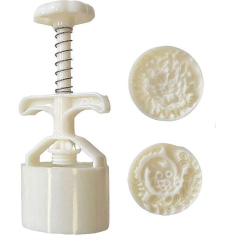 Moule à gâteaux de lune en plastique, pratique pour pâtisserie, avec tampon de forme, idéal pour les amateurs de cuisson. (1/4)