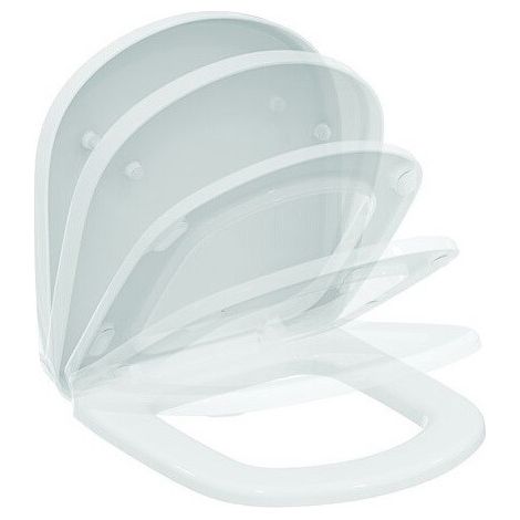 Abattant WC EUROVIT avec couvercle, charnières en acier inoxydable blanc, avec fermeture amortie IDEAL STANDARD