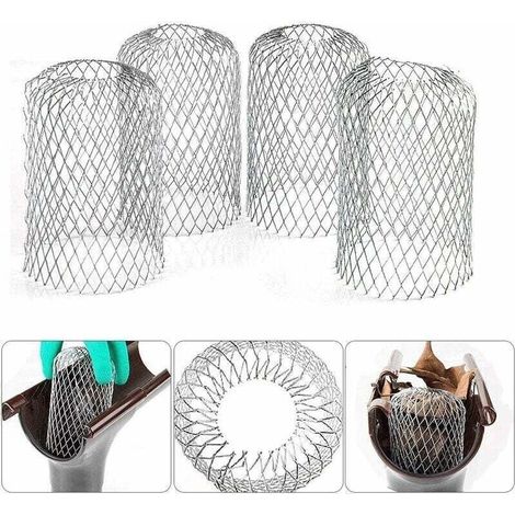 Lot de 4 grilles de filtre en aluminium pour gouttière Protection de gouttière pour gouttière Protection de tuyau de descente (1/5)