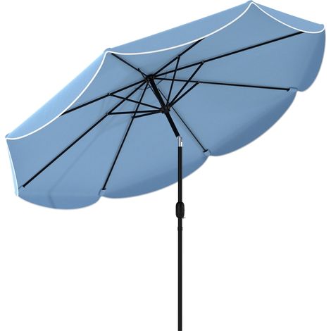 Sonnenschirm für Terrasse und Garten, 265 cm, Neigungsverstellbar, Blau