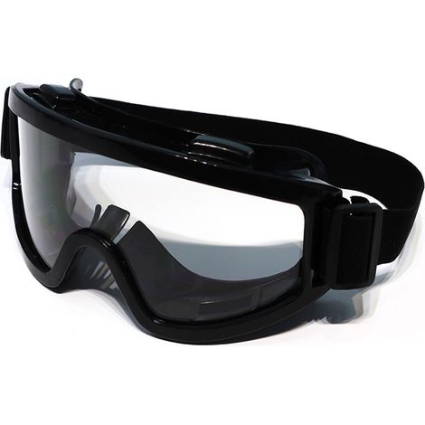 Lunettes de protection anti-poussière, verres transparents, monture noire, confortables pour le travail et la visualisation (1/5)
