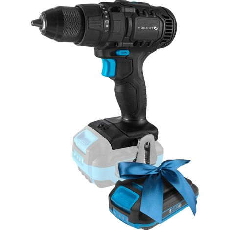 Perceuse-visseuse sans fil 18V, couple 50 Nm, mandrin Auto-Lock 13 mm, 21+1 réglages de couple, 2 vitesses, éclairage LED, engrenage métallique + batterie 2,0 Ah (1/5)