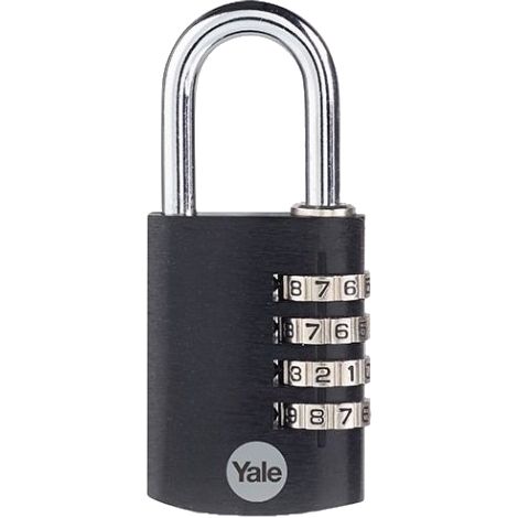 YALE YE3CB/38/131/1/BK Vorhängeschloss 38 mm    Schwarz Zahlenschloss (1/2)
