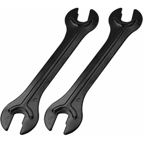 VURAHOME - Clé Cône, 2pcs Clé à Cône Outil Velo Double Face Outil de Suppression Multi-Tete Outil de Reparation pour Vélo Réparation Acier Forgé - Noir (1/5)