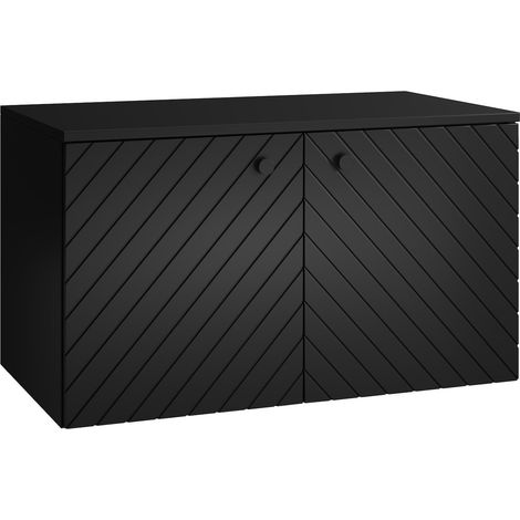 Badplaats Mobile Sottolavabo Orlando 80 x 44 x 46 cm - Nero - Mobile Bagno – Mobile Sospeso (1/4)