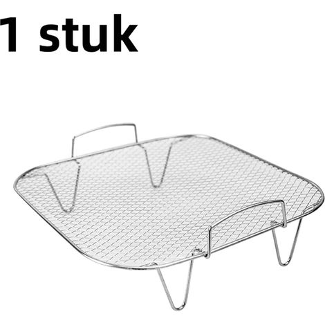 Grille de friteuse à air chaud carrée en acier inoxydable (1 pièce) – Argent (1/5)