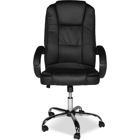 Poltrona ufficio presidenziale Millard ergonomica in ecopelle nero