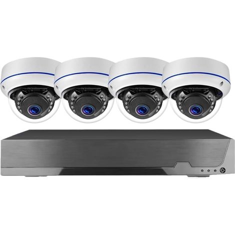 Ensemble de vidéosurveillance dôme intérieur 8CH 4K 8MP, Enregistrement Audio, Kit PoE NVR, système de vidéosurveillance, caméras IP de sécurité Anti-vandalisme(8CH NVR 4Camera) (1/5)