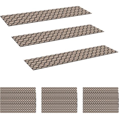 Tappeti per scale 15 pz 76 x 20 cm Motivo in rete grigia vidaXL (1/5)