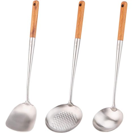 MINKUROW 17" Spatola Wok E Mestolo - Spatola Wok In Acciaio Inox 304. (1/5)