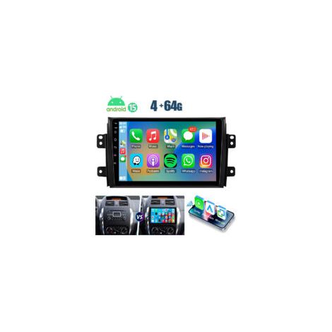 Autoradio Android 15 32/64Go pour Suzuki SX4 (2006-2013) - Apple CarPlay, GPS, Bluetooth, RDS, ASP - 4+64G (1/5)