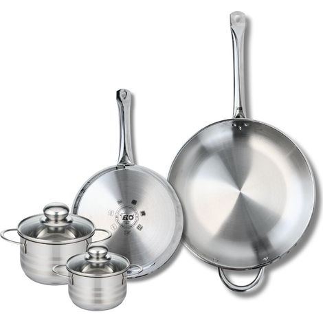 Ensemble de 2 Poêles de cuisson 24 et 32 cm et 2 faitouts 12 et 14 cm Elo Profi Brillant (1/5)
