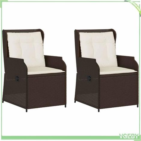Banc de jardin inclinable - FAFEICY - 3394486 - Marron - Polyrotin & acier - Dossier réglable (1/5)