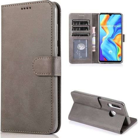 Etui Coque pour P30 Lite Cuir,Gris (1/5)