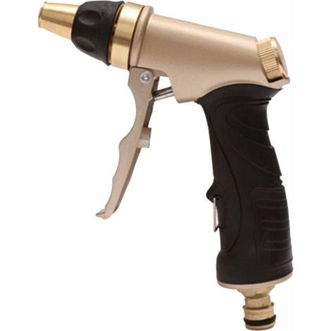 Pistolet d'arrosage haute pression avec buse en laiton réglable pour le lavage de voiture, l'irrigation de jardin, l'arrosage des plantes (1/5)
