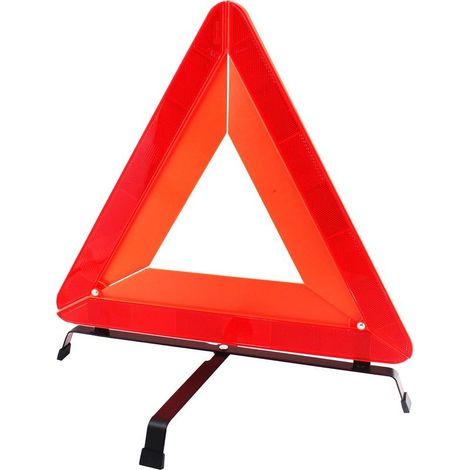 Triángulo de emergencia reflectante rojo para coches, señal de advertencia triangular plegable para coches (1/3)