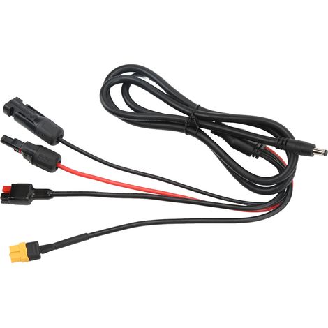Câble d'alimentation d'extension pour chargeur de panneau solaire (1 à 4 prises) avec adaptateur CC 5,5 x 2,1 mm