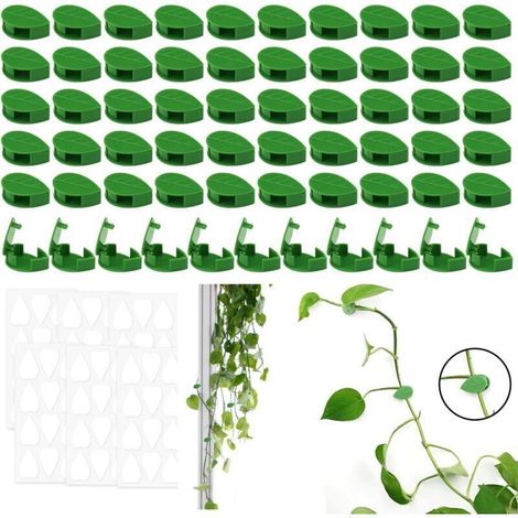 60 Pièces Clip Plante Grimpante Mur, Clips Plantes Auto-adhésifs en Forme de Feuille Clip Plante Grimpante Clips de Support de Plantes pour Plantes Grimpantes Mur Jardin (1/4)