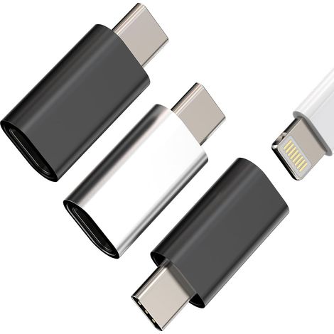Adaptateur Lightning vers USB C(lot de 3) Chargeur Convertisseur iPhone Jack Femelle USBC Mâle Prise Type Connecteur Câble Apple IPhone15 Pro Max Plus iPad Pro Air Cable Compatible pour Samsung Galaxy (1/5)