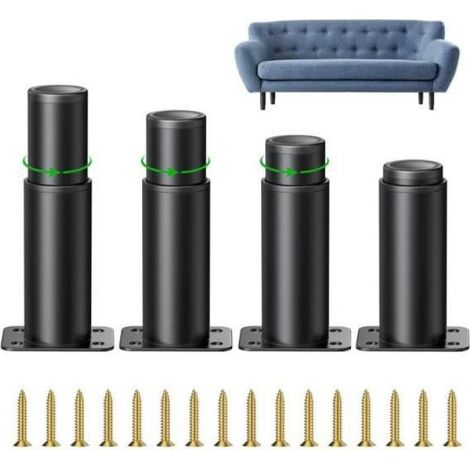 Pieds De Meubles - Acier Inoxydable - Réglables 8 À 12 Cm - Charge Max 800 Kg - Lot De 4 (1/4)