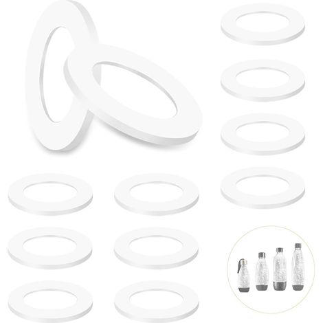 12 Anneaux D'étanchéité En Silicone Alimentaire – Joint De Rechange Pour Bouchon – O-Ring Blanc Pour Bouteilles Compatible Avec Machines À Eau Gazeuse – Réutilisable Et Sans BPA (1/5)
