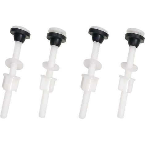 Vis De Fixation Pour Abattant De Toilette - 3 Pouces - Matière Plastique Avec Bague En Caoutchouc Et Rondelle - Compatible Montage Haut - Lot De 4 (1/5)