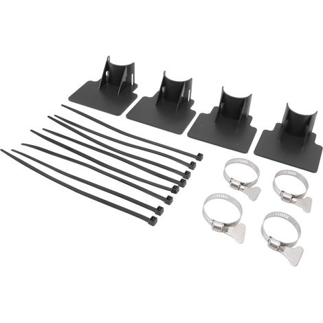 4 Pièces Support de Tuyau pour Piscine, Attache Raccord Anti-Glissement, Collier de Serrage Inox pour Tuyau d'Arrosage, Support de Tuyau Piscine Noir
