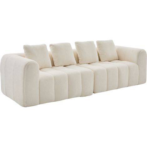 CHICFURN Divano modulare 3 posti 260x96 cm in tessuto beige con braccioli, senza montaggio (1/5)