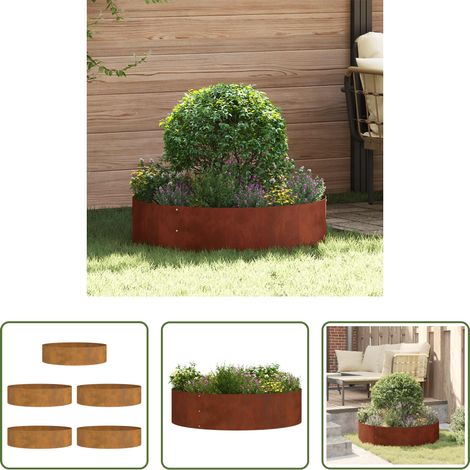 Pflanzer Ring -  Pflanzenring 5 pcs Braun 80 x 80 x 20 cm Wetterfeststahl (1/5)