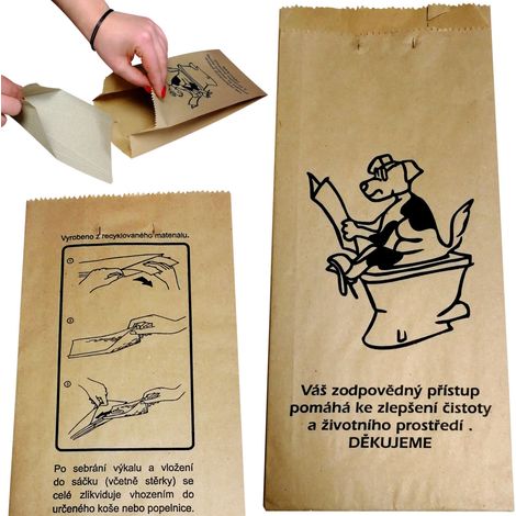 Sacchetti di carta con paletta in cartone per escrementi di cane FEDOG CZ, 25 pezzi. (1/4)