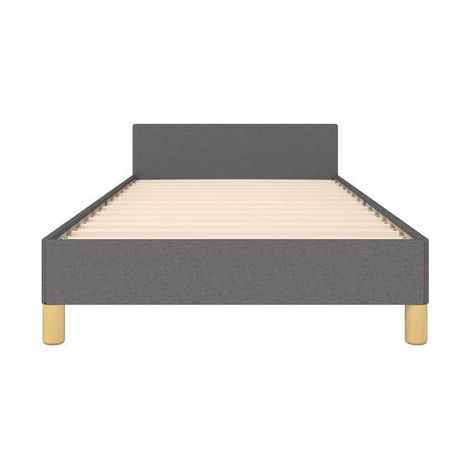 Cadre de lit gris foncé (sans matelas), 80 × 200 cm, tissu, tissu doux et respirant, pour chambre, décor moderne, facile à assembler (1/5)